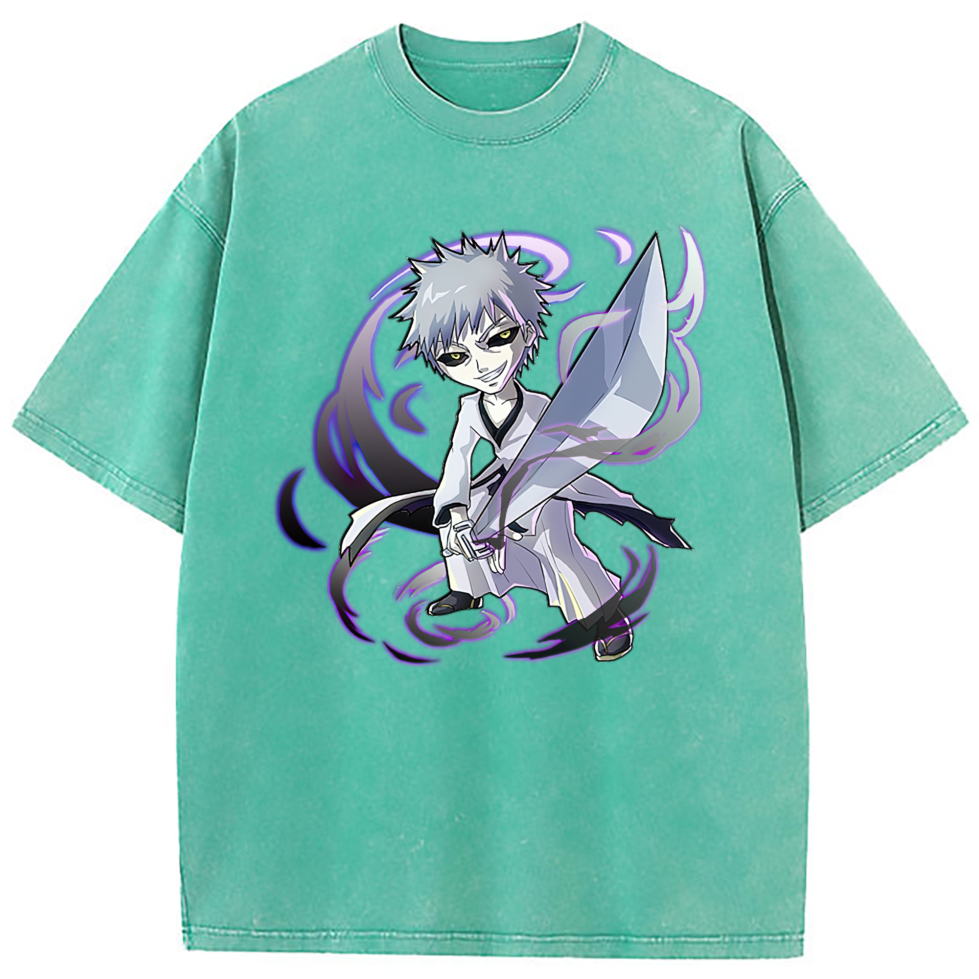 （画像用） ブリーチ 黒崎一護（くろさき いちご）BLEACH Kurosaki Ichigo 綿100% ヴィンテージ風 半袖Tシャツ（フロントプリント）